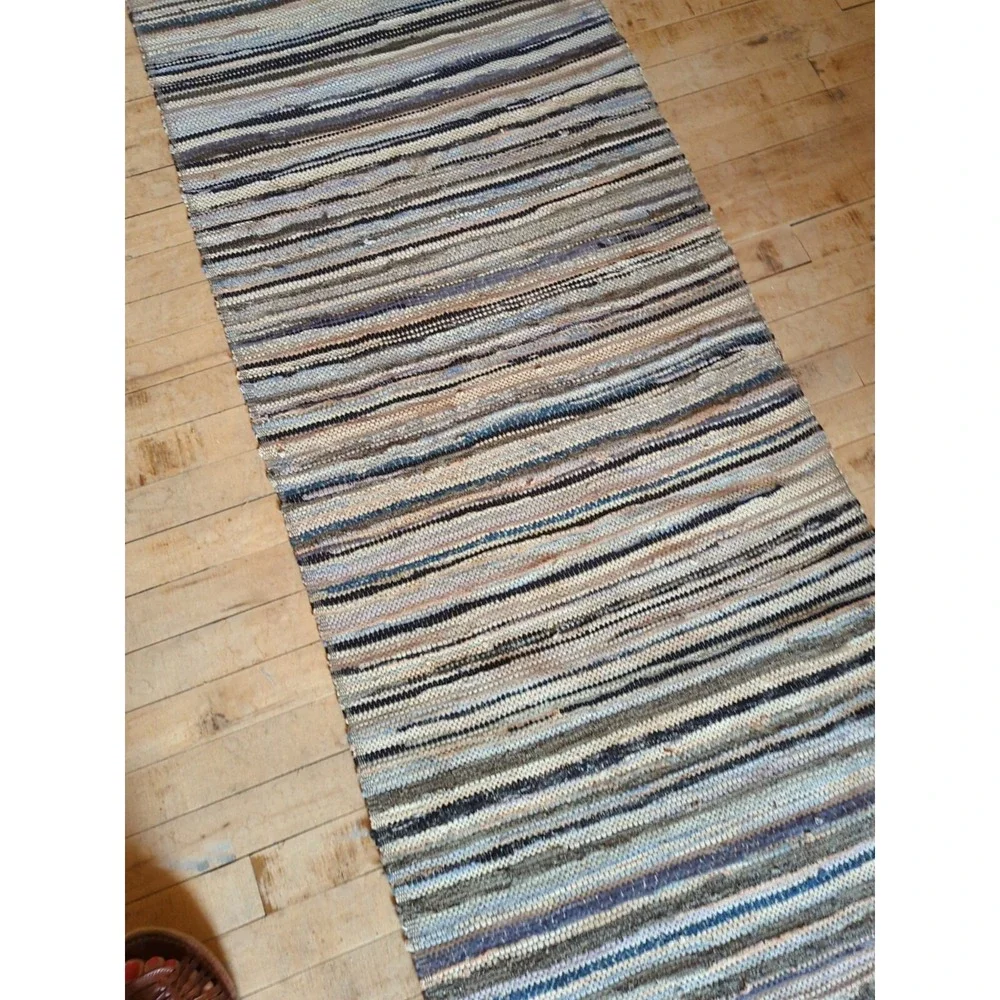 Antique Imported‎ Swedish HandMade Rag Rug Runner (23.5 x 224 inches )